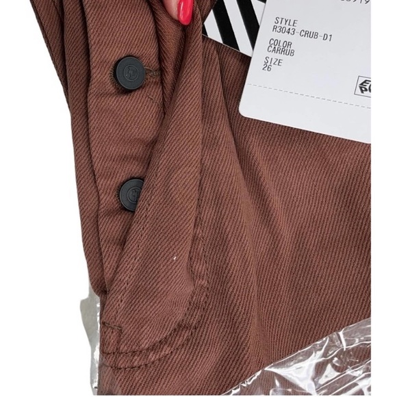 Sandrine Rose by Free People Brown (Carrub)  Patchwork Pants Size 28 - Picture 10 of 15